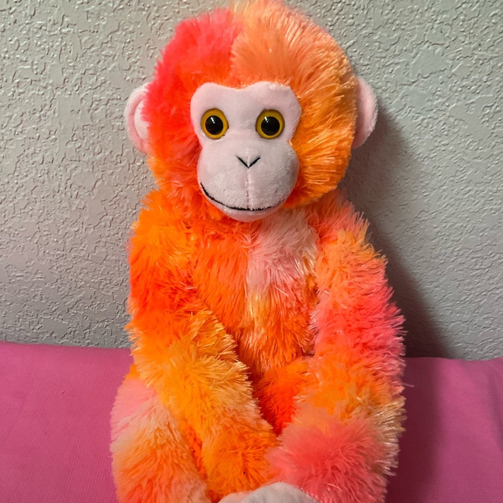 Wild Republic Orange Hanging Monkey Plush Toys Stuffed Animals Collectibles Gift
